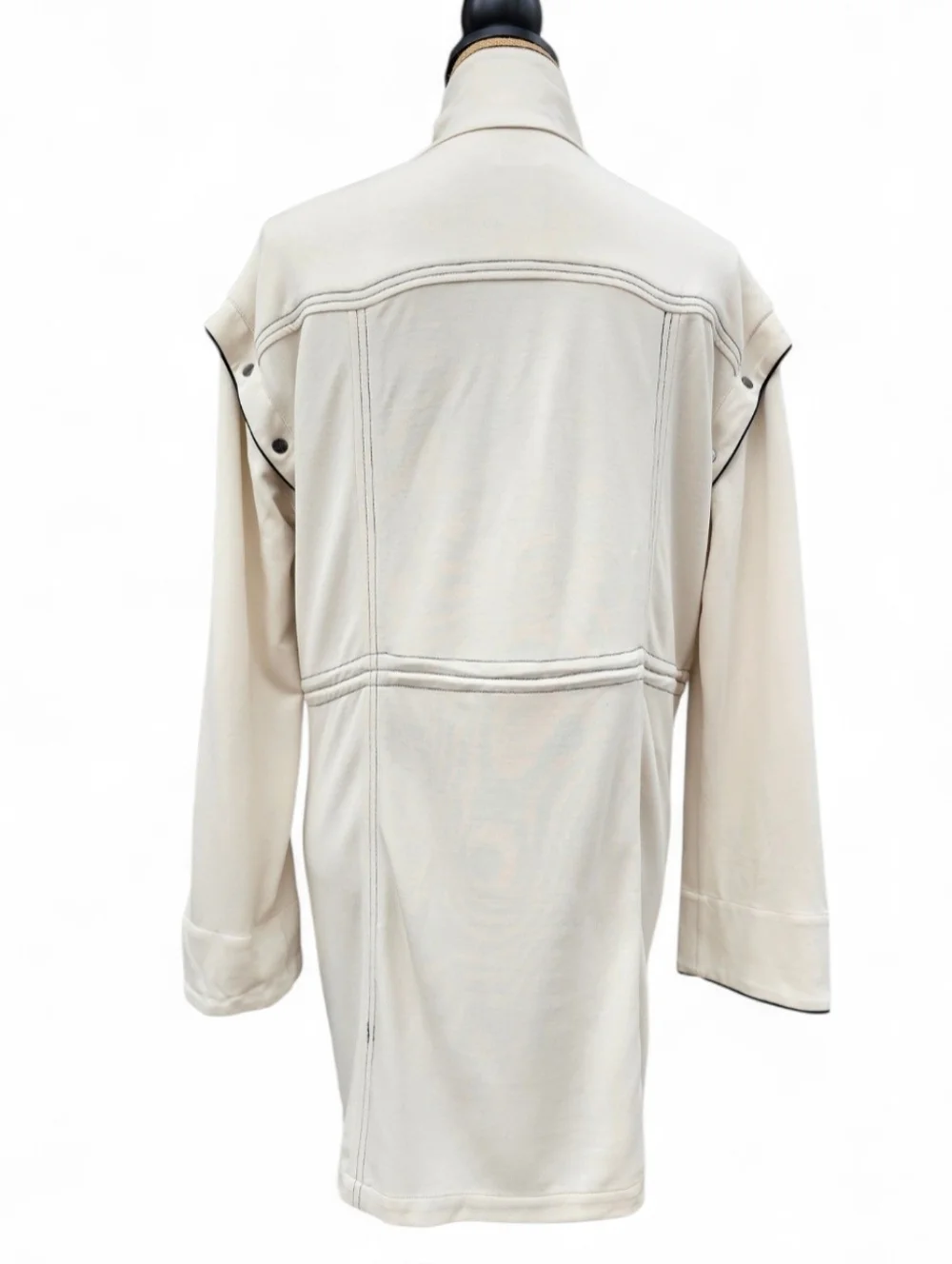 NWT Lysse Cream Jacket Convertible Detachable Sleeve Snap Button Coat, Size M